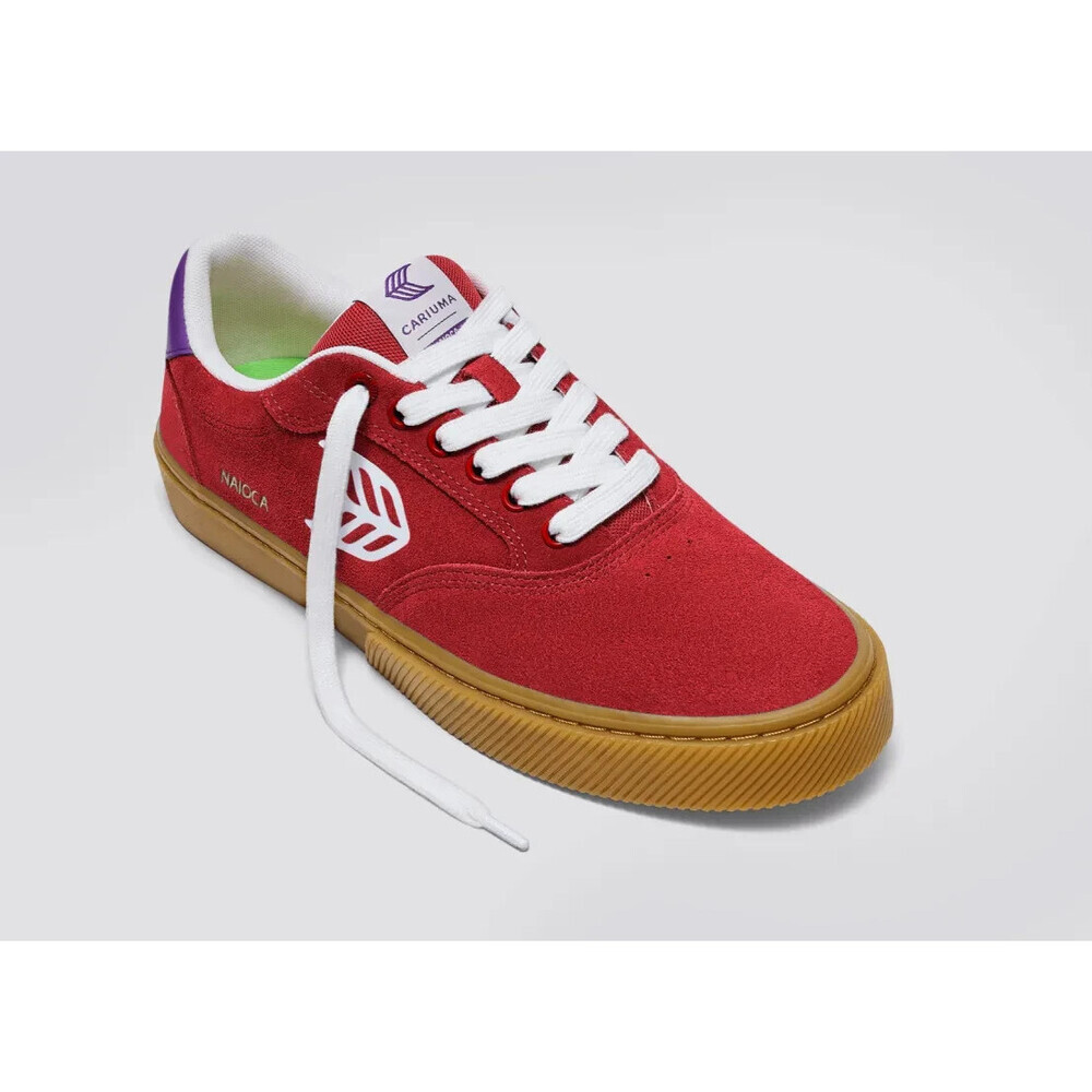 Cariuma Naioca Sneakers Women's US 7 Red Suede Low Top Skateboard Shoes GAL1794